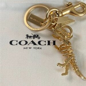 Coach Gold-tone Dinosaur Charm Keyring